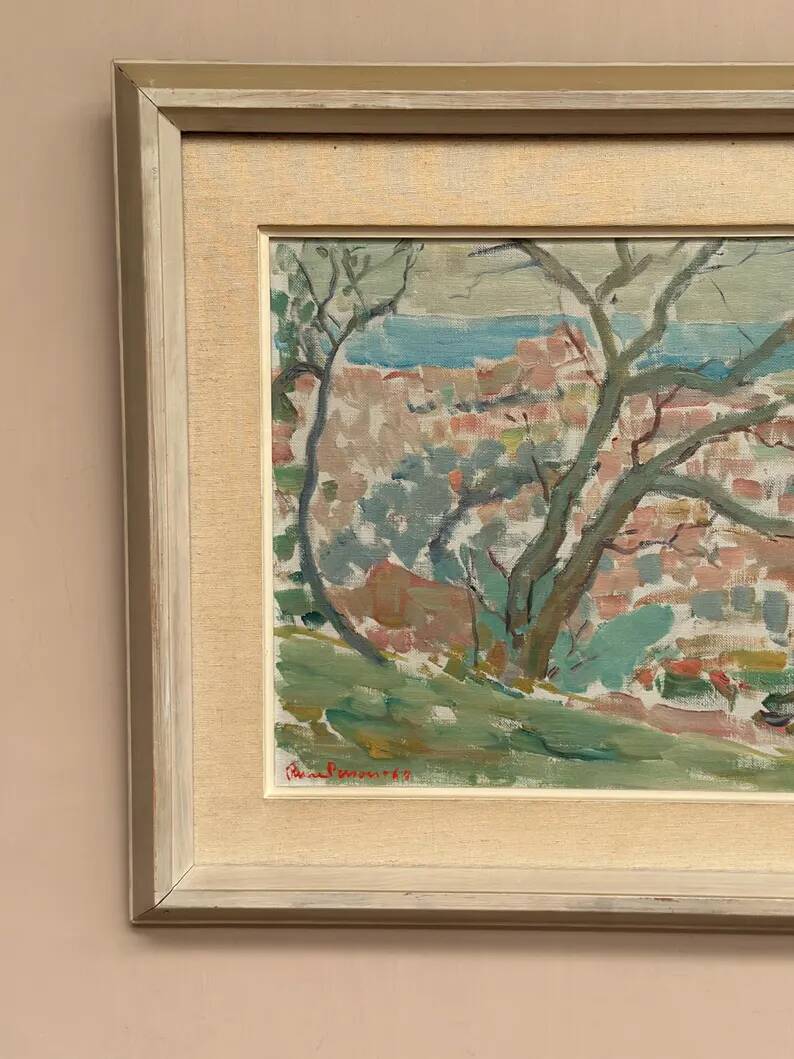 Original Swedish Oil on Canvas – “Landscape” by Rune Persson – Signed – Vintage & Framed – 46 × 65 cm (18.1" × 25.6")