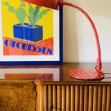 Elio Martinelli, Flex Calotta mod. Lampe de table/bureau 660 rouge vif, Martinelli Luce Italie, 1972