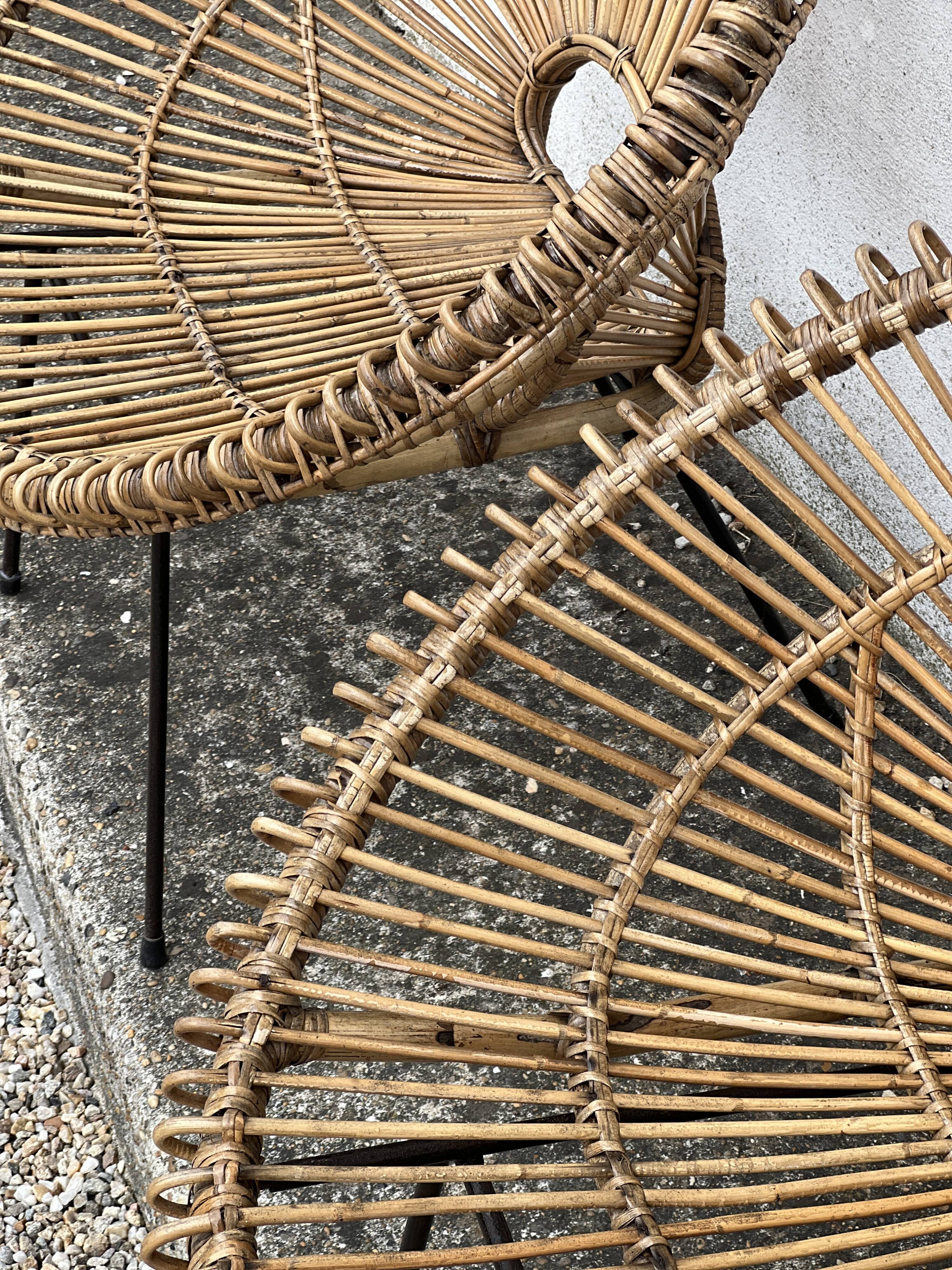 Pair of rattan armchairs