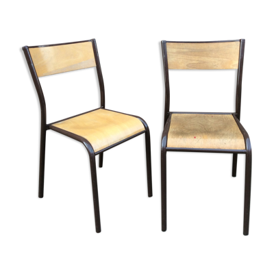 Paire de chaises école Mullca vintage