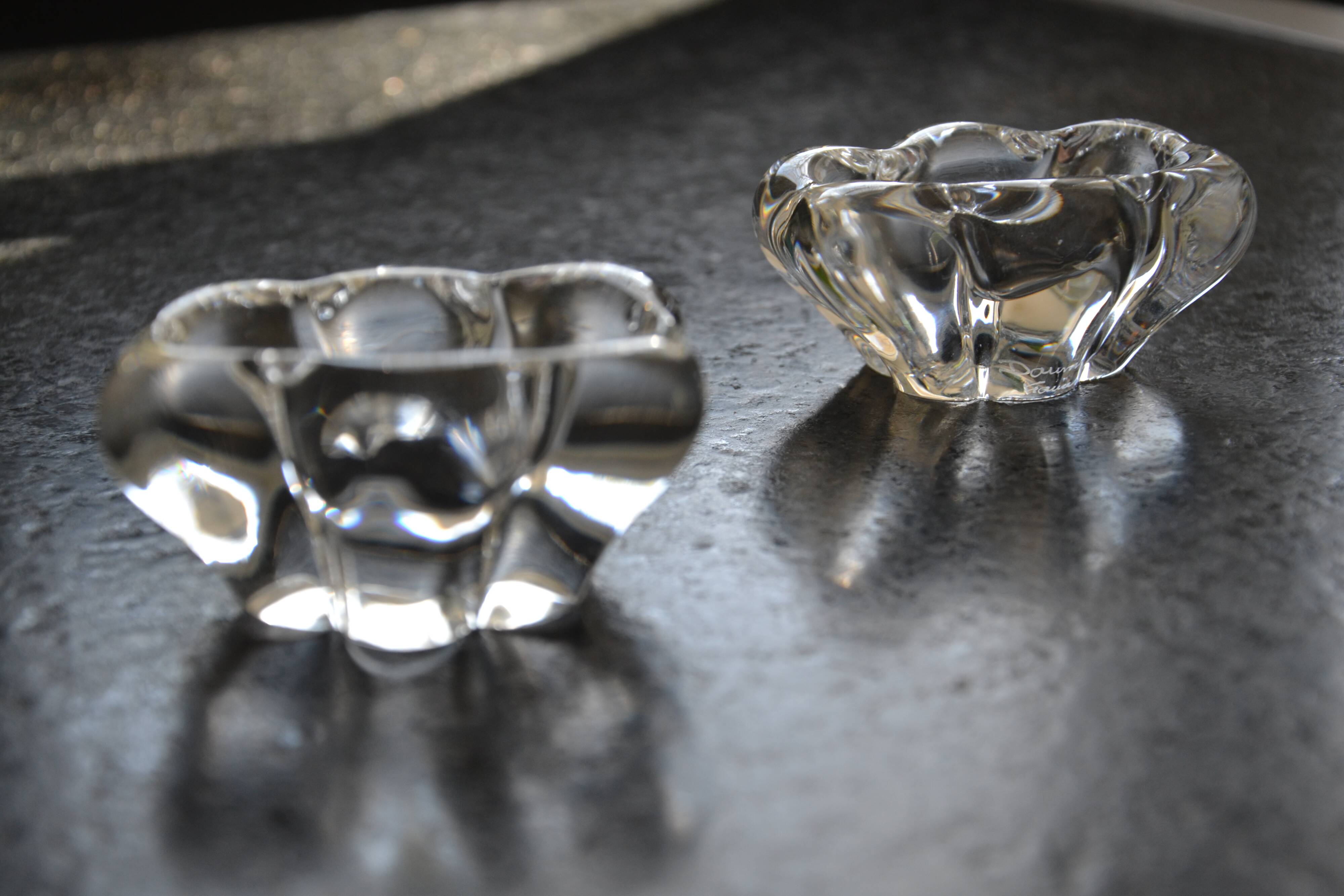 Pair of crystal salt cellars