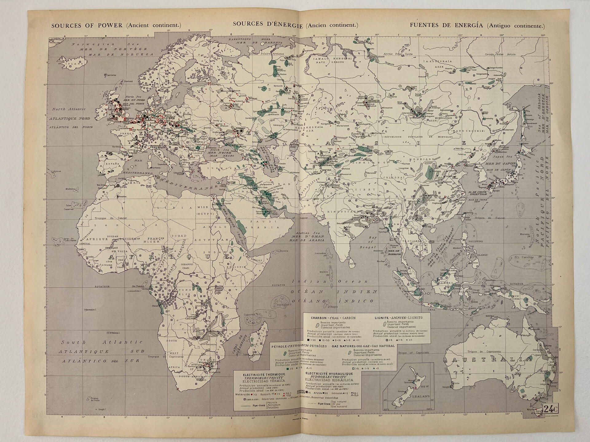 Energy sources — Ancient continent | Original thematic map