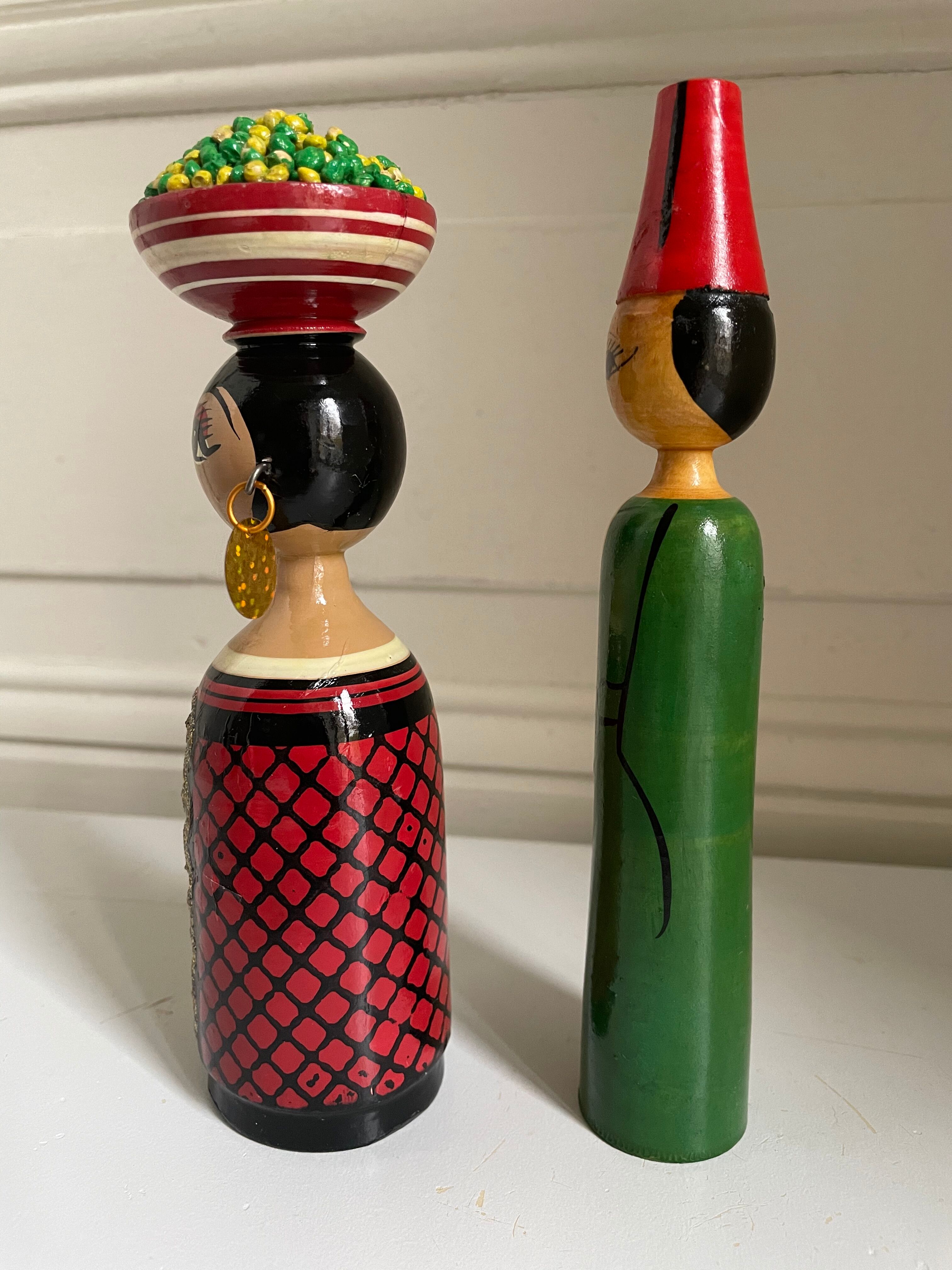 Vintage Moroccan doll duo