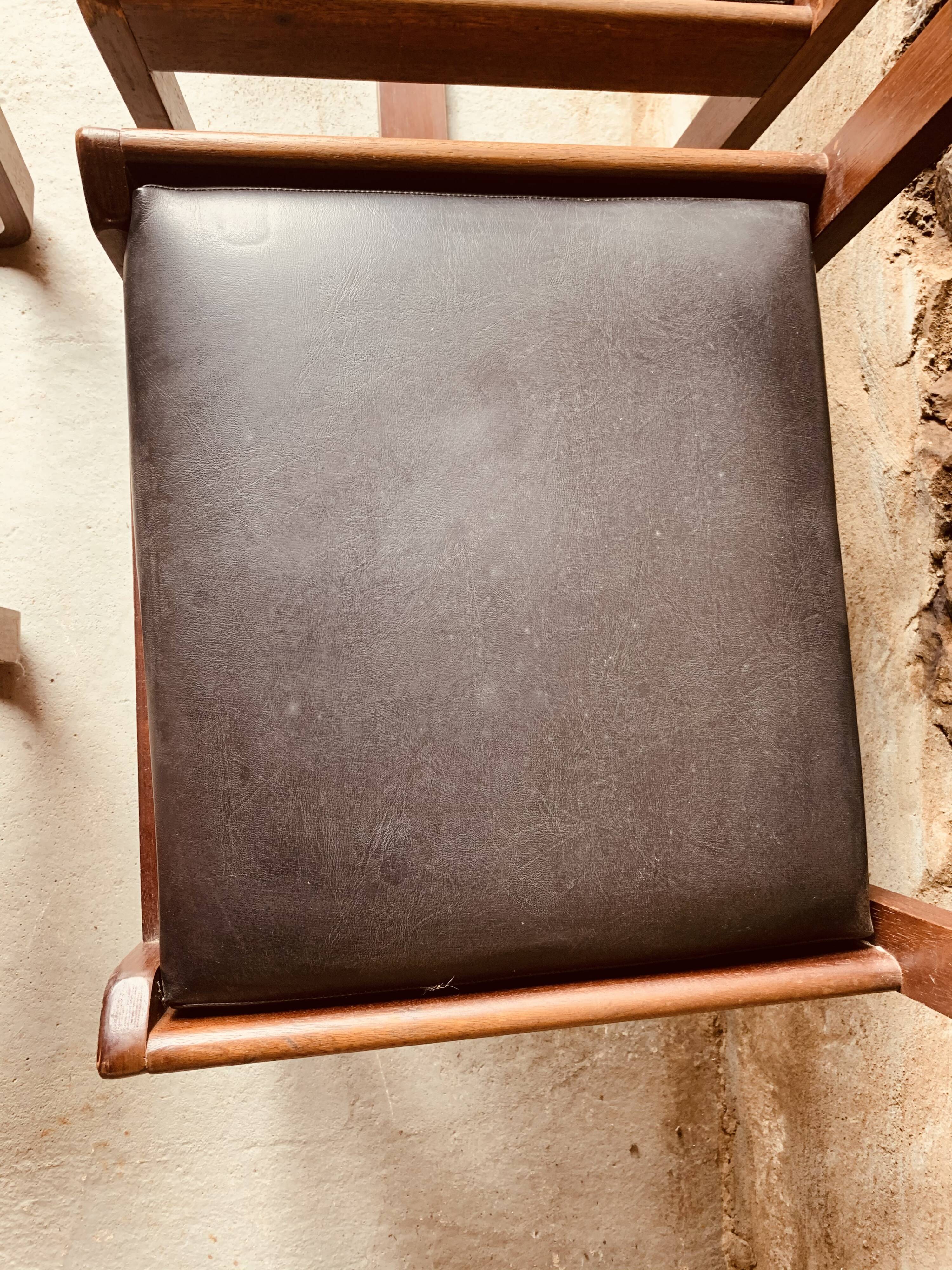 6 black chairs by Gunther Hoffstead for Uniflex - 1960's