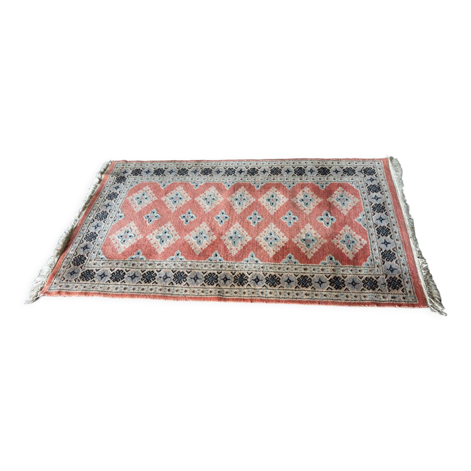 Handmade oriental carpet XXth Pink background 159 x 96 cm