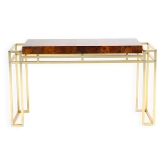 Console Table attributed to Romeo Réga in Brass, 1970s