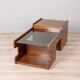 Vintage 70s wooden living room bar table Italian design