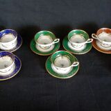 10 cups batch with porcelain saucers from Bavaria D-RW Weissenstadt