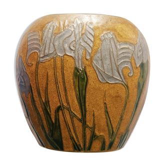 Art nouveau enamelled vase