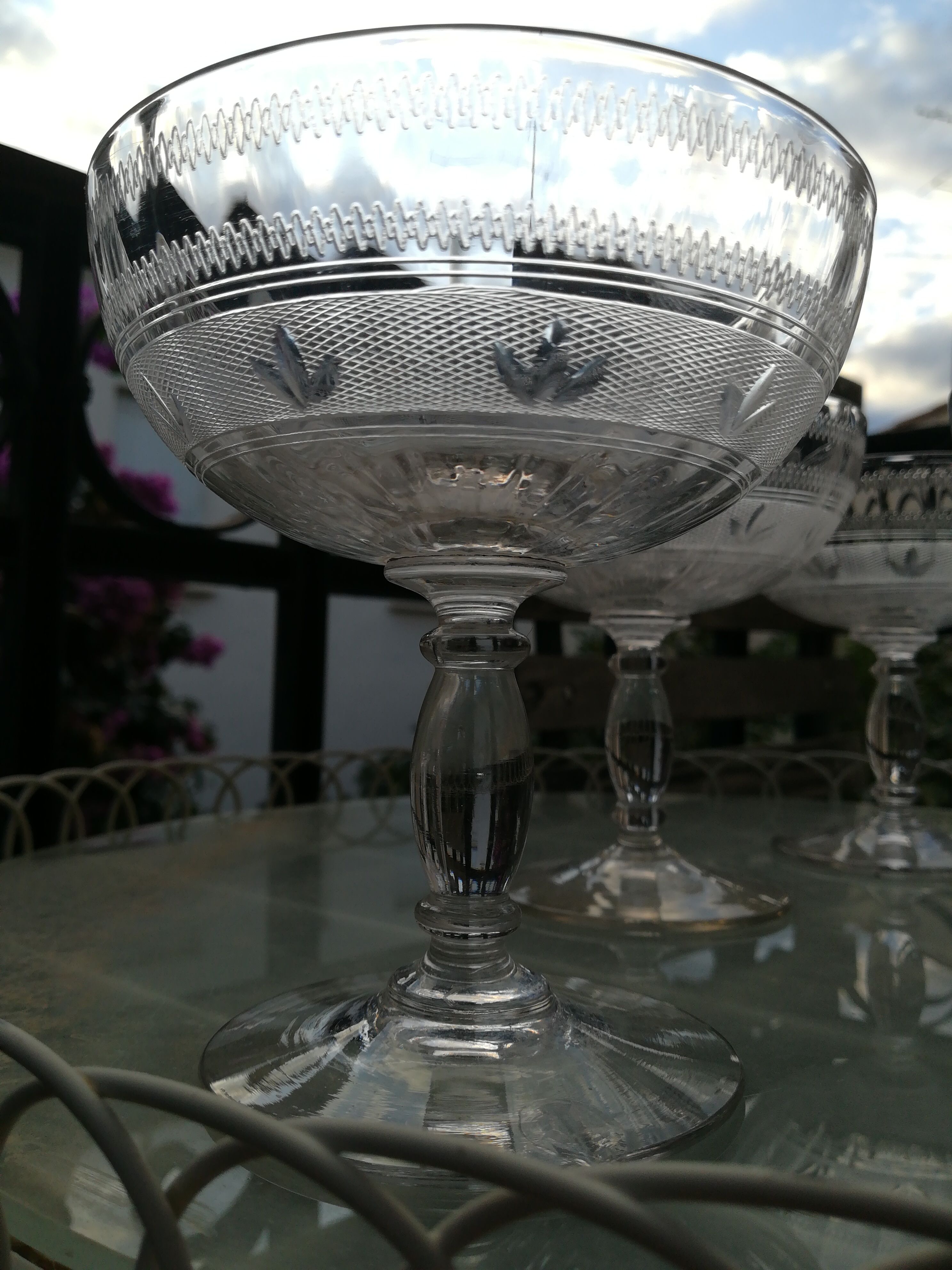 Old champagne glasses