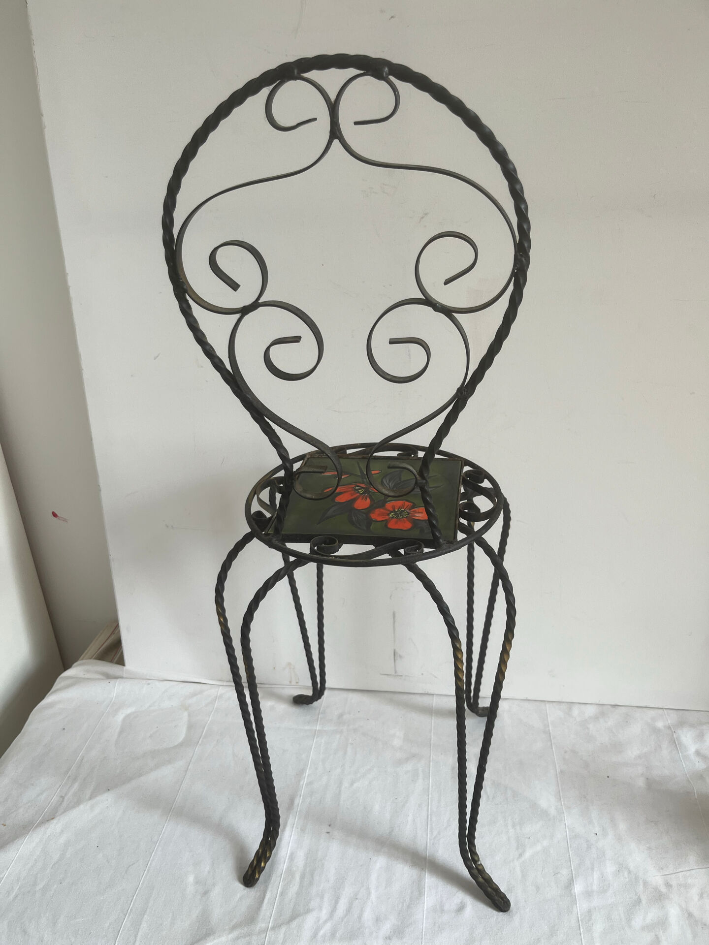 Petite chaise en fer forgé Vallauris