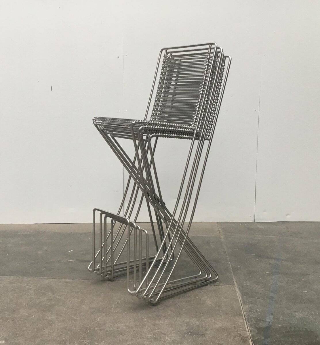 Kreuzschwinger Bar Stools 2nd Generation German by Till Behrens for Till Behrens Systeme, 2000s, set of 4