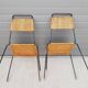 Chaises métal & rotin