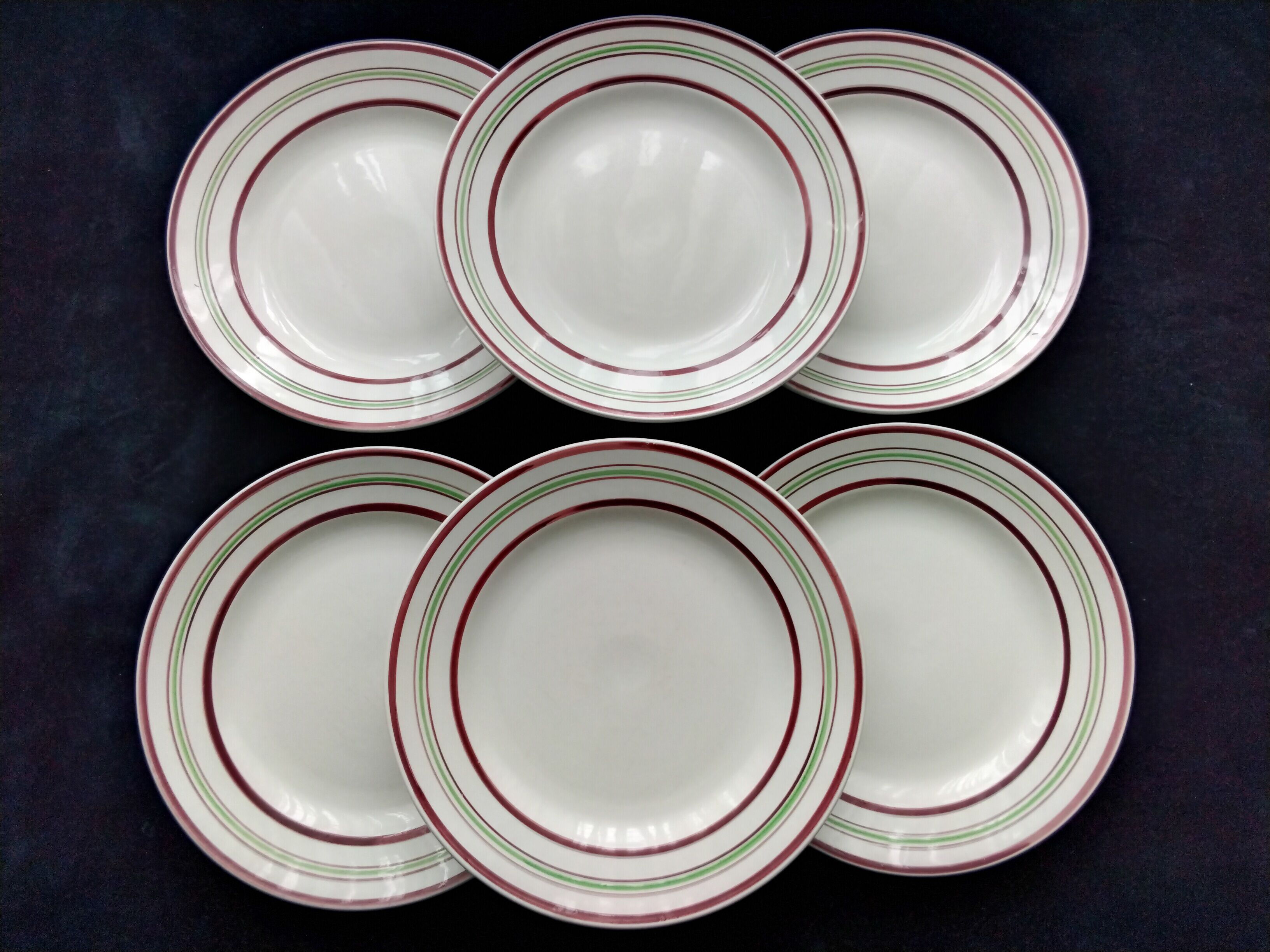 6 flat plates Digoin Sarreguemines Enghien model