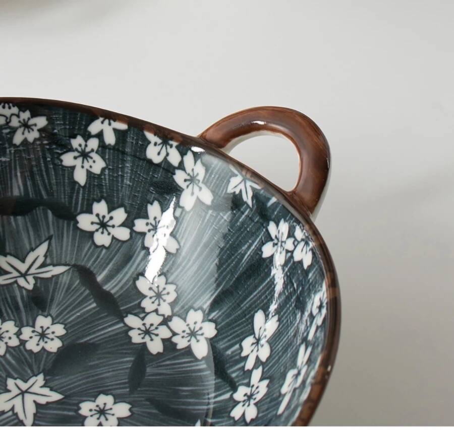 Vintage soup bowl with handle