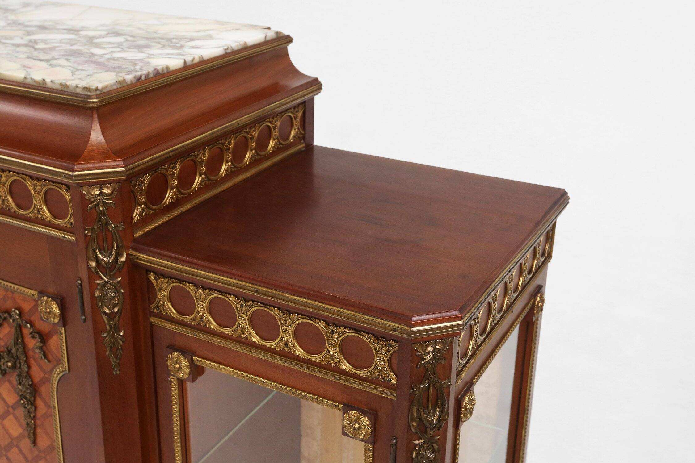 Louis Xvi Display Cabinet in Marquetry with Light, France, 1850s