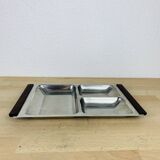 Plateau apéritif inox teck scandinave danois
