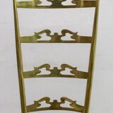 Pair of Mid-Century Modern Italian Brass High Back Chiavari Chairs, 1950s