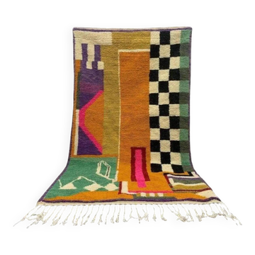 Tapis tissé à la main 150x250 cm, laine, multicolore, Maroc