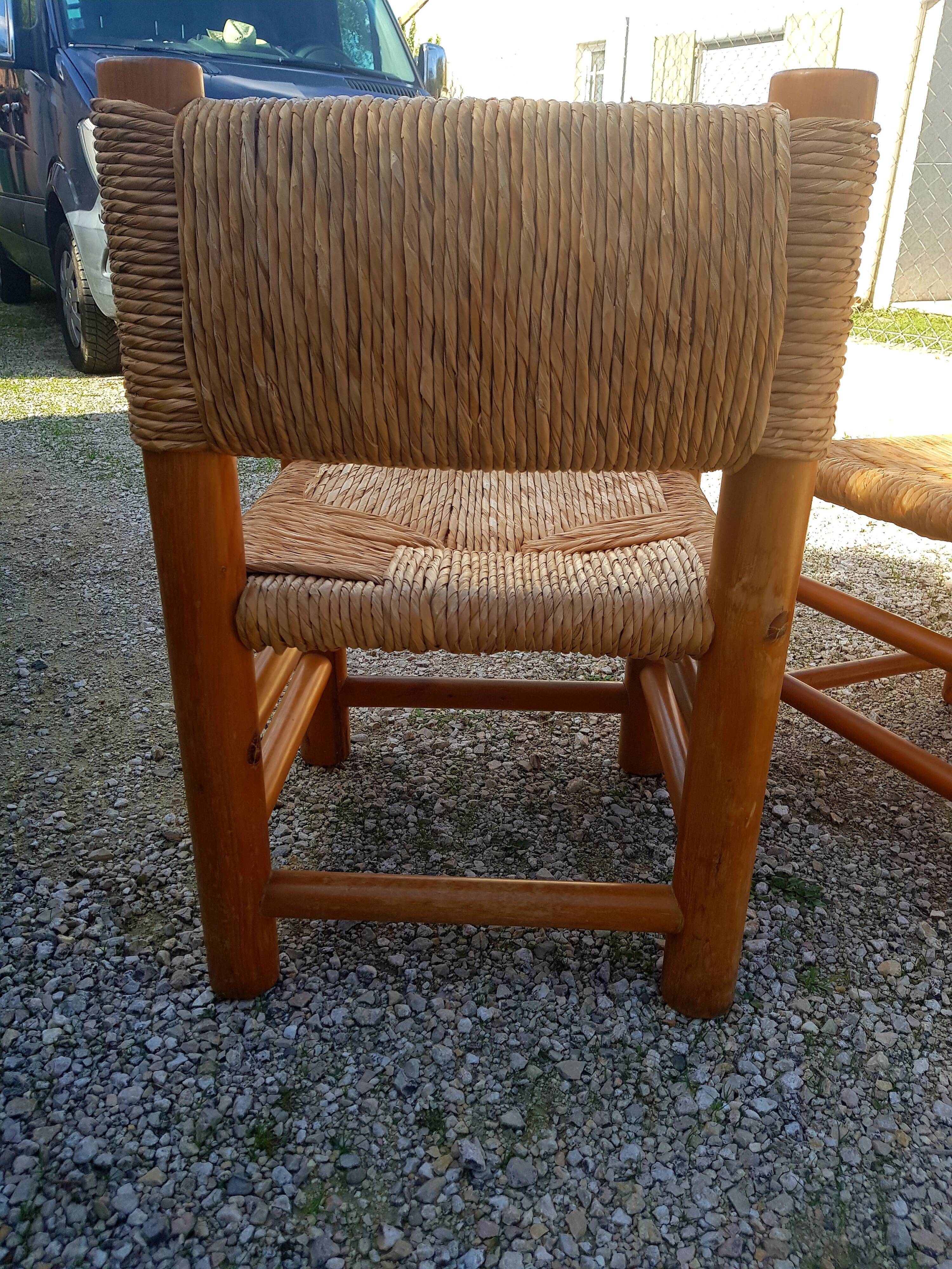 set of 4 mulched pine chairs