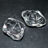 Bayel modernist design crystal salt cellars - vintage salt cellars