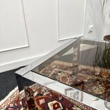 Chrome coffee table and smoked glass