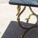 Bronze swan low table and pearl green marble 1950s