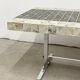Vintage coffee table in chromed metal and ceramic