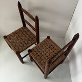 Child's chair made of wood and rope