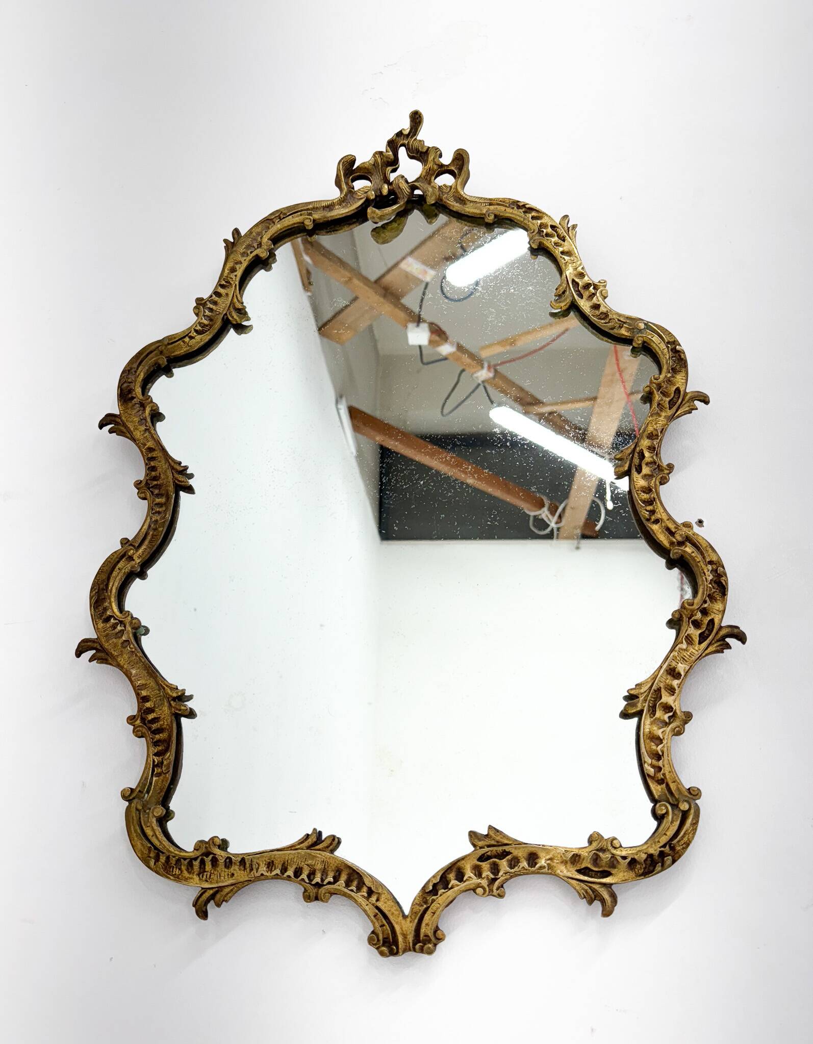 Antique brass french wall mirror