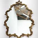 Miroir mural français en laiton antique