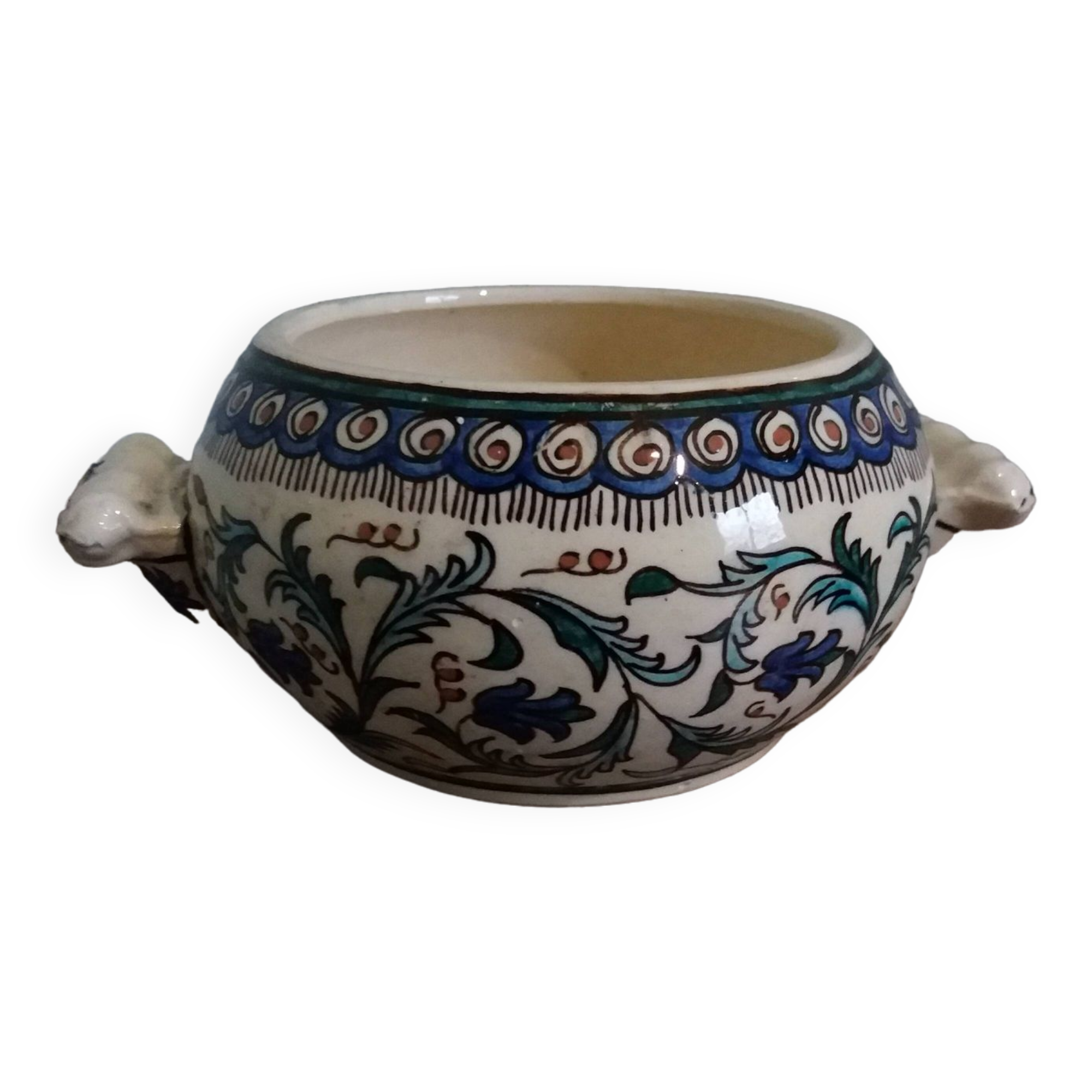 Hand painted Desvres style pot