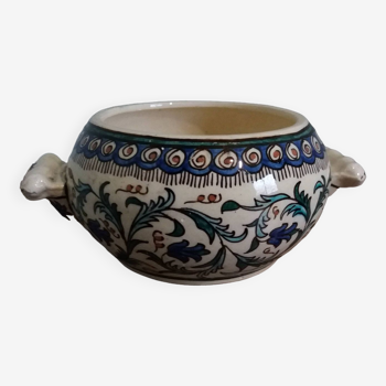 Hand painted Desvres style pot