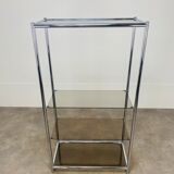 Shelf chrome and smoked glass 70s
