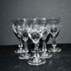 Saint-Louis set of 6 stemmed crystal glasses with palmette design, circa 1900, H11.5