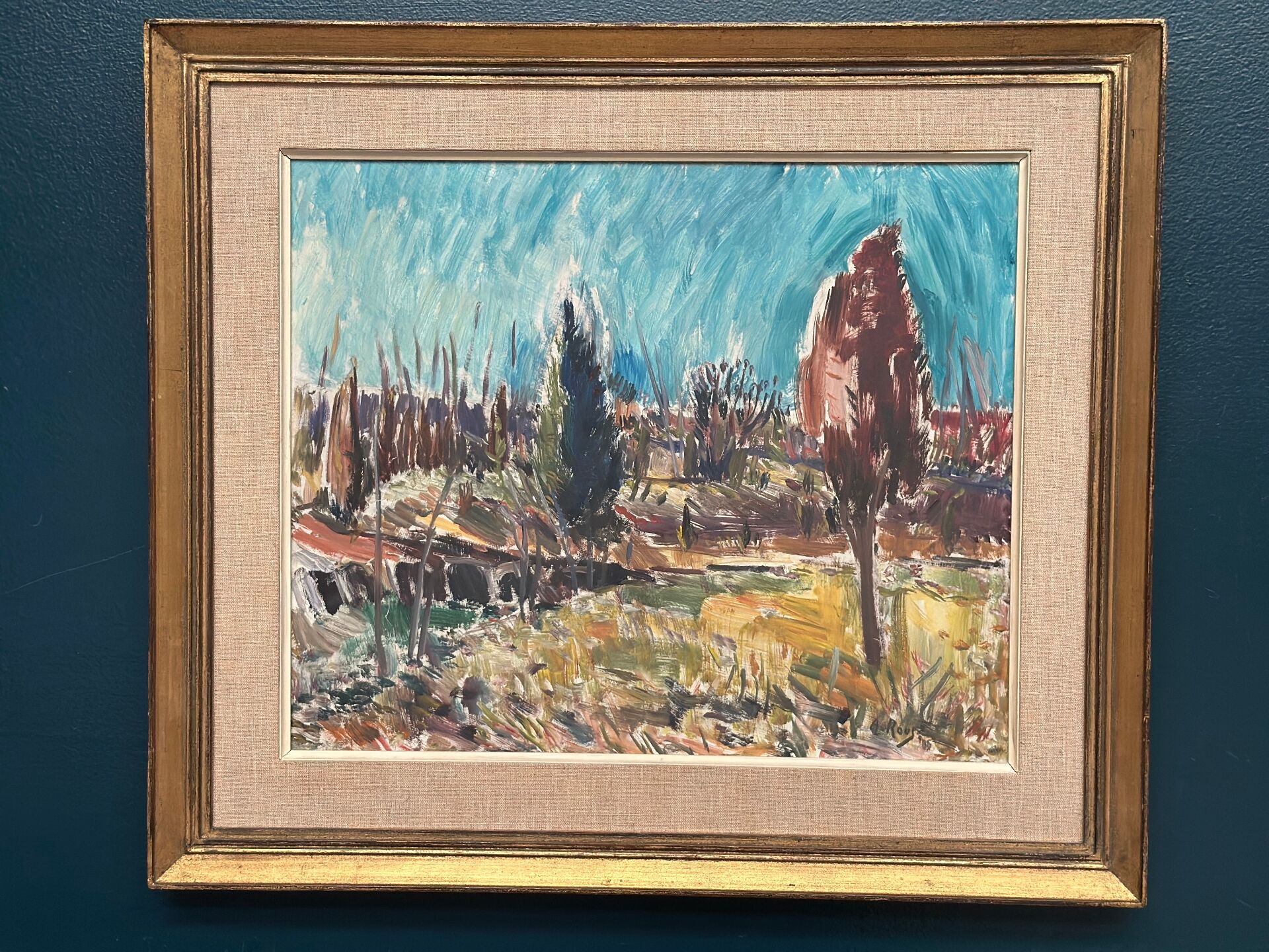 Original Swedish Oil On Canvas – “Landscape” By Arvid Herbert