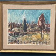 Huile sur toile originale suédoise – « Paysage » par Arvid Herbert