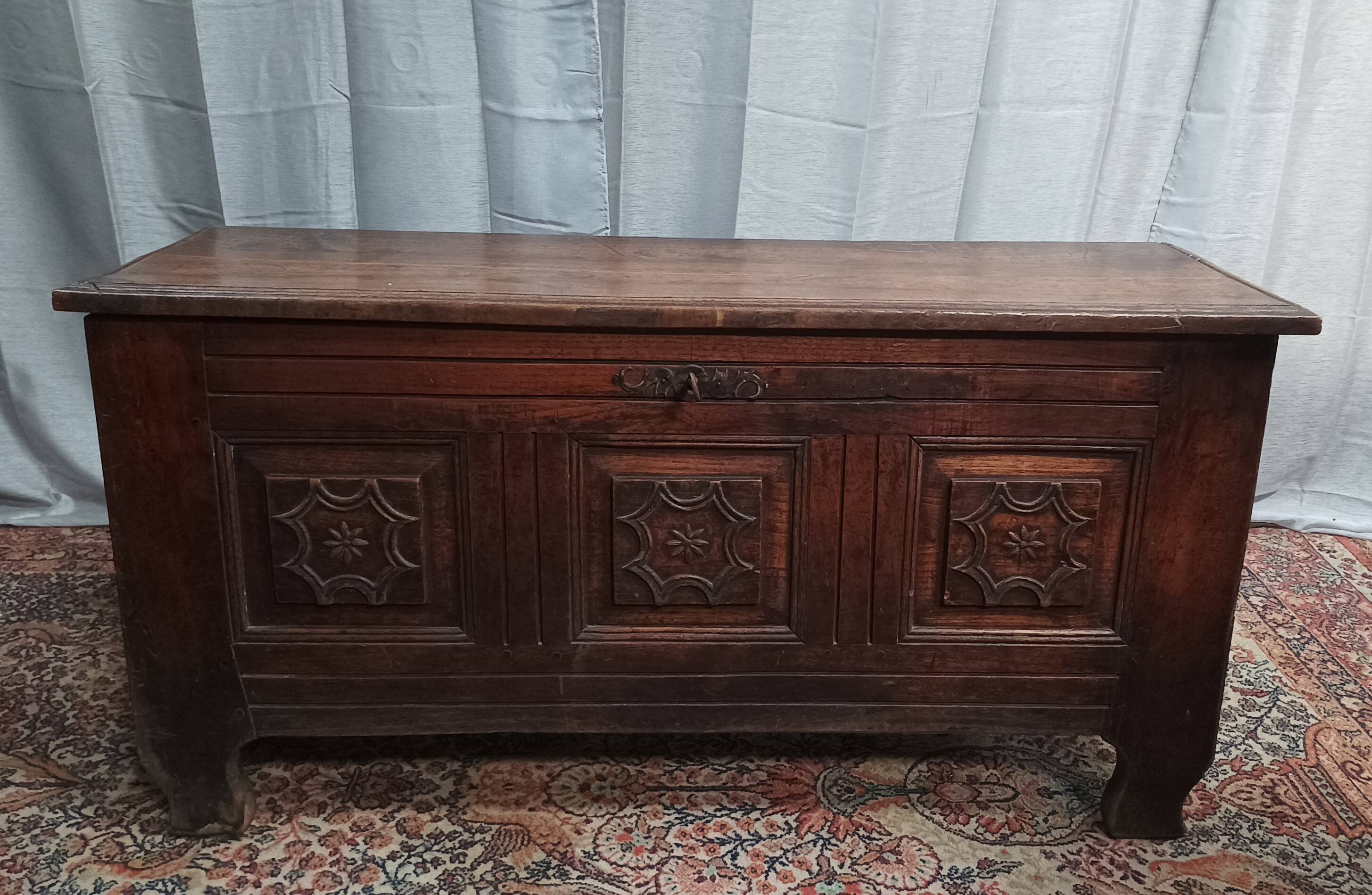 Louis XIV oak chest, 19th century