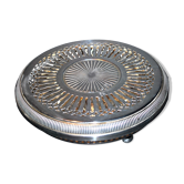 Vintage openwork stove sub-dish in silver metal NPA - Hospitality silverware restaurant bistro
