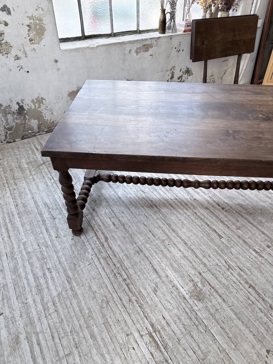 Solid oak table 1900 drapery style XL 280cm with extensions