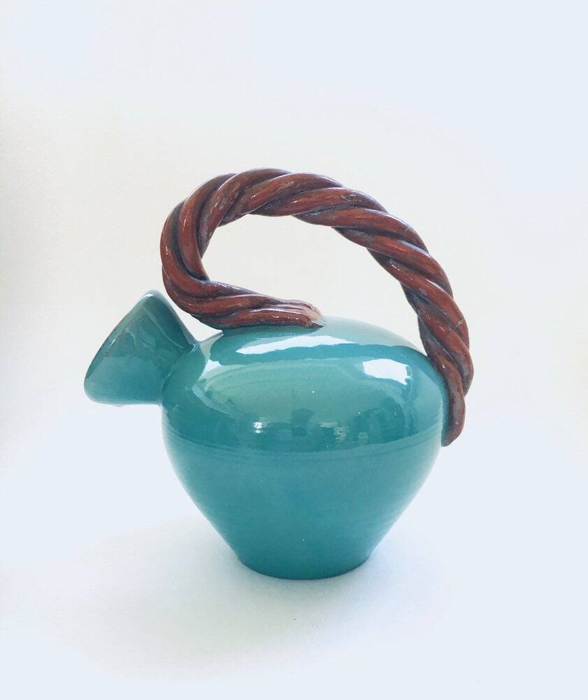 Art Studio Pottery Low Rope Decanter by Alexandre De Wemmel, Belgium, 1950s
