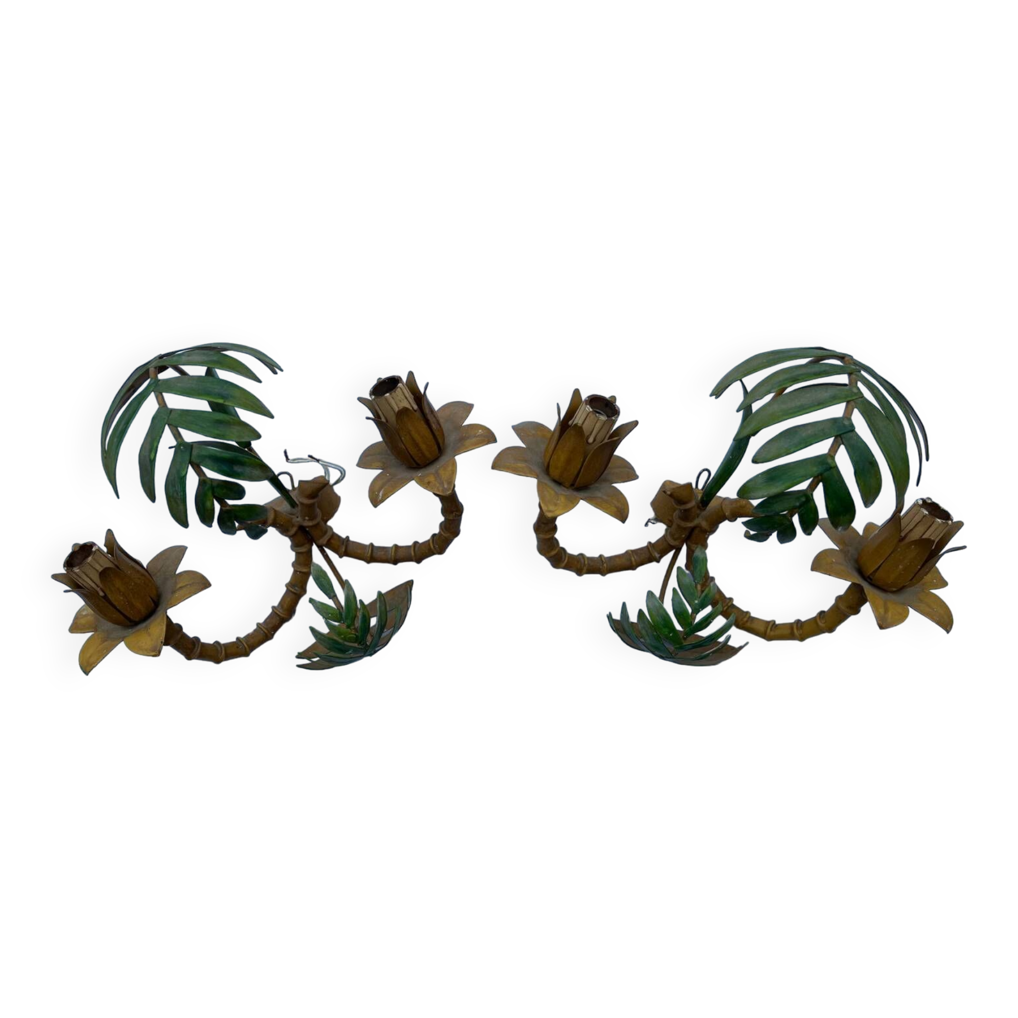 Pair of metal wall lights from the 60s/70s