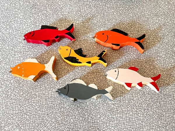 Jeu ancien, Pêche à la ligne et puzzle en boite d'origine