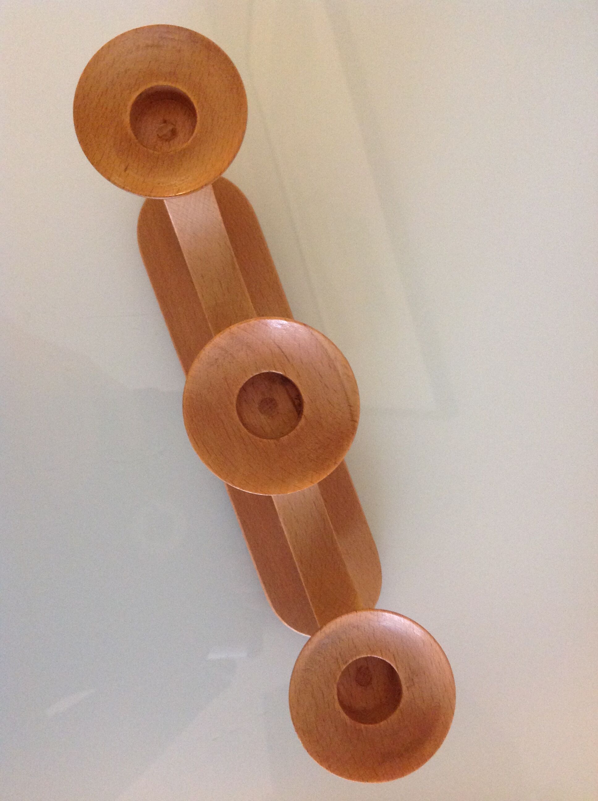 Three-tete Scandinavian/vintage 60-70 wooden chandelier