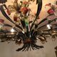 Metal chandelier painted floral decoration 12 lights