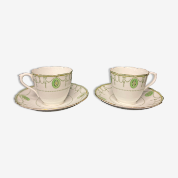 Tasses à thé porcelaine anglaise fin XIXème
