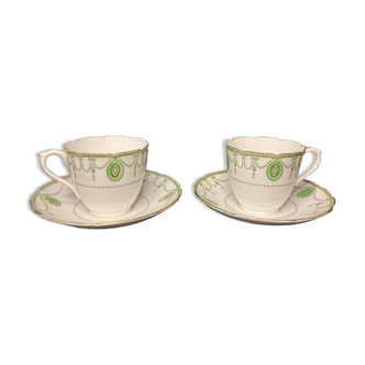 Tasses à thé porcelaine anglaise fin XIXème
