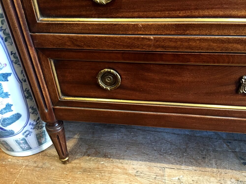Louis xvi style chest of drawers in mahogany
