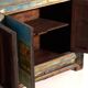 Old wooden entrance buffet in blue and yellow tones (circa 1920).