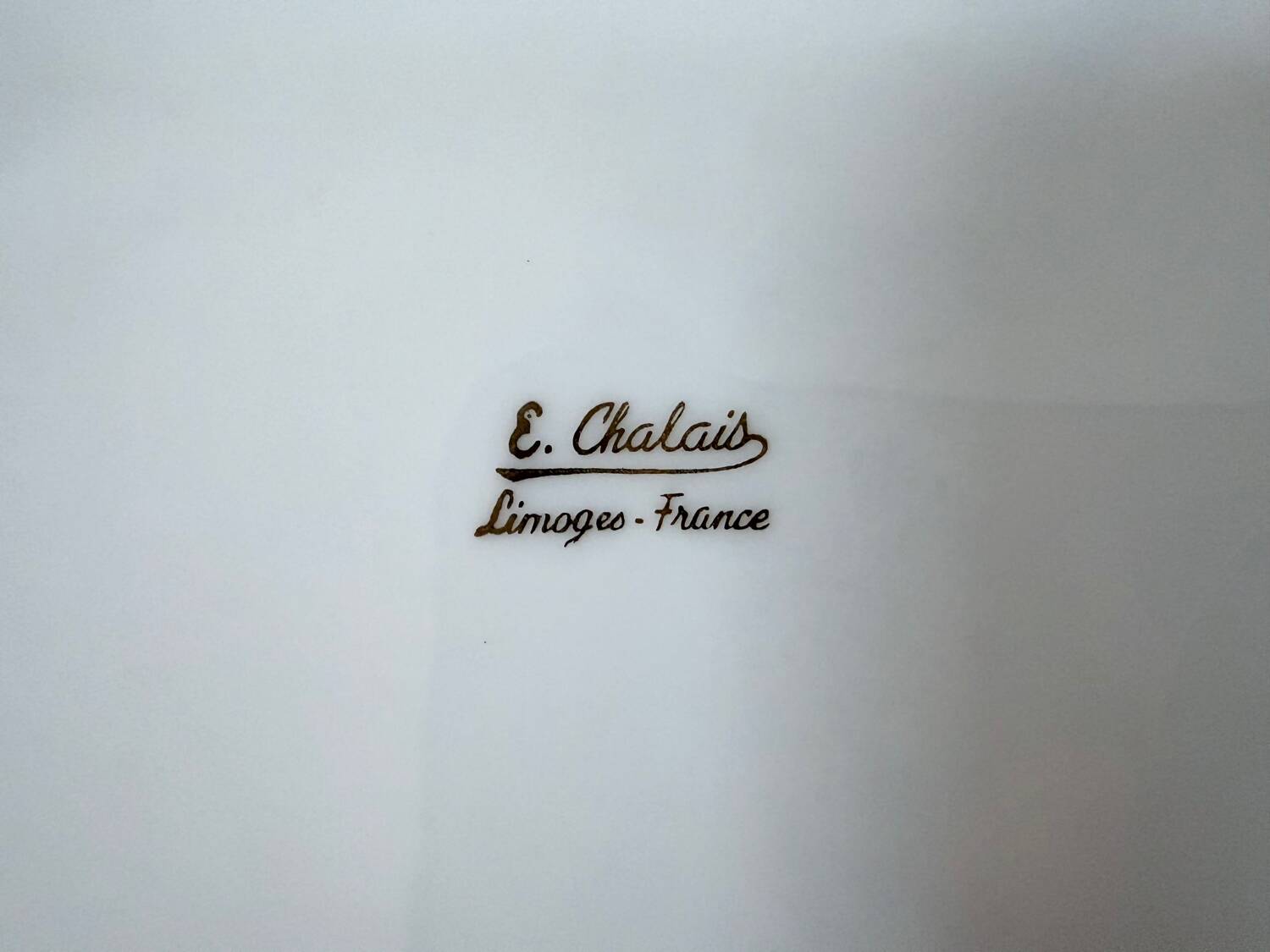 Limoges porcelain bonbonnière signed E. Chalais, 1950